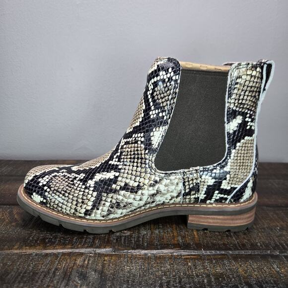 NEW Ariat Wexford Womens Size 6.5 B Medium Chelsea Boots Brown Snake Print - Picture 6 of 10